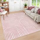 Tapete lavável Lahome Abstract 150x210cm rosa para sala de estar Tapete lavável Lahome Abstract 150x210cm rosa para sala de estar