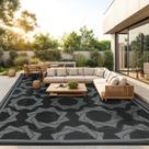 Tapete LBRO2M 203x254cm Tapete de pátio reversível impermeável