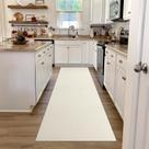 Tapete LEEVAN Hallway Runner 79x244 cm Creme Lavável Reversível