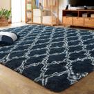 Tapete LOCHAS 152x244 cm Azul marinho, branco, pelúcia, macio