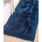 Tapete LOCHAS Model Soft Fluffy Faux Faux Four 61x122 cm Navy