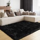 Tapete LOCHAS Soft Faux Fur 91x152 cm Preto Lavável