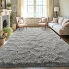 Tapete LOCHAS Ultra Soft Fluffy Living Room cinza 91x152 cm