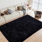 Tapete LòutiRoot Home Black Fluffy 160x230cm para sala de estar