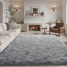 Tapete LoutiRoot Home Cinza Claro 180x270cm Fofo Antiderrapante