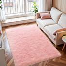 Tapete Macgace rosa claro para meninas de quarto 90x150cm Shaggy