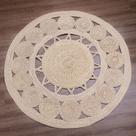Tapete Mandala Palha Natural com 120cm Decoração Varanda Sala