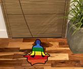 Tapete meditação lgbt colorido, medida grande 60x50cm