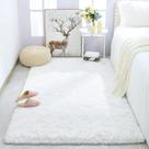 Tapete Merelax 91x152cm de pelúcia macio para interior antiderrapante branco