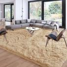 Tapete Merelax Shaggy antiderrapante de pelúcia fofo 244x305 cm bronzeado claro Tapete Merelax Shaggy antiderrapante de pelúcia fofo 244x305 cm bronzeado claro