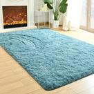 Tapete Merelax Shaggy Plush antiderrapante macio 152x244cm turquesa