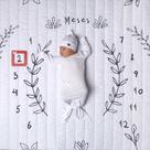 Tapete Mesversário Raminho Dupla Face - Fotos Bebê Mês A Mês - Alce