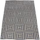 Tapete Moderno Turco Geométrico Loop Creme Cinza 1,00 x 1,50m