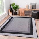 Tapete Moldura Cinza Sisal 2,00x1,50 Sala Limpa Fácil