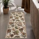 Tapete Morebes 61x152 cm Floral Antiderrapante Lavável Runner Bege Tapete Morebes 61x152 cm Floral Antiderrapante Lavável Runner Bege