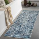 Tapete Morebes Boho Blue 60x130cm, lavável, antiderrapante, macio