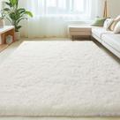 Tapete Mugorn 6 x 9 pés/180 x 270 cm Shaggy Fluffy Cream White Tapete Mugorn 6 x 9 pés/180 x 270 cm Shaggy Fluffy Cream White