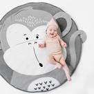 Tapete Multifuncional Infantil Bebes Diversos Ambientes Animaizinhos Zoo Bichinhos Circular 90CM 100% Algodão Super Macio - PREMIUM