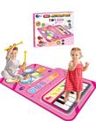 Tapete musical DQMOON para crianças de 1 a 2 anos com piano e tambor rosa Tapete musical DQMOON para crianças de 1 a 2 anos com piano e tambor rosa