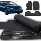 Tapete New Civic 2014 2015 2016 Borracha Premium Traseiro Inteiriço Bordado Exclusivo Preto