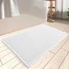 Tapete Niazitex para Banheiro Waffle 43x61 Branco - Antiderrapante e Confortável