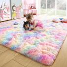 Tapete Noahas Fluffy Rainbow 150x240cm para quarto de meninas