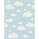 Tapete Nuvens Antiderrapante 100x140cm Azul Casa Dona