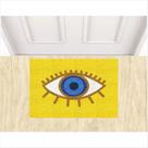 Tapete olho grego 0,60x0,40 cm amarelo antiderrapante.