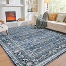 Tapete OPPODREAM Vintage Blue 152x213 cm, lavável, antiderrapante