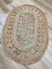Tapete oval em juta natural decorativo