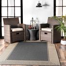 Tapete para área externa NuLoom Casual Design 60 cm x 90 cm cinza escuro