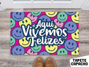 tapete para cozinha 60x40cm - Estampa Aqui nesse lar somos felizes