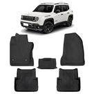 Tapete para Jeep Renegade 2015 a 2025 com Bordas Elevadas Antiderrapante Tipo Bandeja Jogo 5 Peças