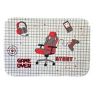 Tapete Para Quarto Estampado Game Streamer Vermelho Start 60cm x 40cm - Base Antiderrapante