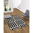 Tapete Para Sala Black White Geometric 1,50x2,00 São Carlos