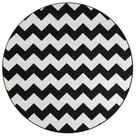 Tapete para Sala Chevron Zigzag 2,00m Redondo Preto Prata tipo Belga
