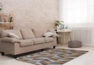 Tapete Para Sala ou Quarto 1,00M x 1,32M Antiderrapante Miami Ladrilhos Caramelo Cru