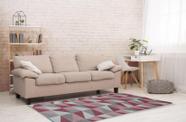 Tapete Para Sala ou Quarto 2,50M x 1,32M Antiderrapante Miami Ladrilhos Vinho