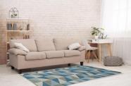 Tapete Para Sala ou Quarto 3,00M x 1,32M Antiderrapante Miami Ladrilhos Azul