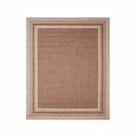 Tapete Para Sala Sisal Antiderrapante Sem Pelo Eco Nature J Serrano 2,00 x 2,50 Desenho Moldura Cor Bege Marrom