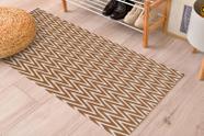 Tapete Passadeira 1,35MX50CM Zig Zag Caramelo Antiderrapante Para Quarto Sala ou Cozinha