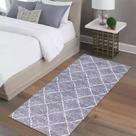 Tapete Passadeira Beira Cama Realce Antiderrapante 0,65 x 2,00 Cinza