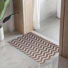 Tapete Passadeira Capacho Emborrachada Antiderrap. 0,65x1,00 Zigzag Cinza Marrom