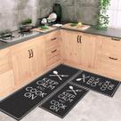 Tapete Passadeira Cozinha Keep Calm And Cook On 120x40 + 2 Capachos 60x40