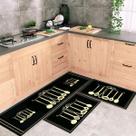 Tapete Passadeira Cozinha Kitchen Itens 120x40 + 2 Capachos 60x40