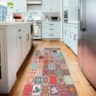 Tapete Passadeira De Cozinha Mosaique 160x50 Antiderrapante