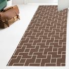 Tapete Passadeira Geométrico Jacquard Emborrachado Antiderrapante 1,40 X 0,50 M