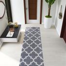 Tapete Passadeira Grande 200cm x 45cm Antiderrapante Para Quarto Casal Banheiro Cozinha Decorativo Casa Cinza
