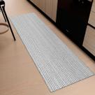 Tapete Passadeira para Cozinha e Quarto Artesanal Minimalista 100 Algodão Listrado Rústico Cru Marrom