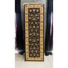 Tapete Passadeira Preto E Bege C Franja Design Floral 250cm Tapete Passadeira Preto E Bege C Franja Design Floral 250cm